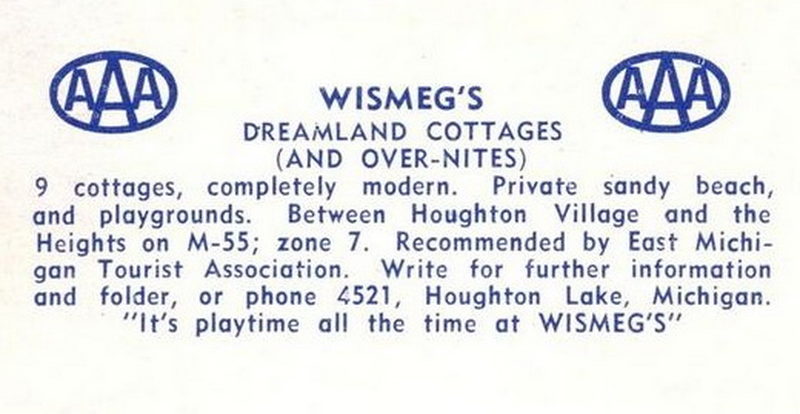 Slice of Heaven Houghton Lake Resort (Wismegs Dreamland Cottages) - Vintage Postcard